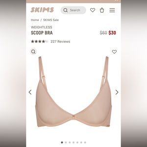 Skims weightless scoop bra.